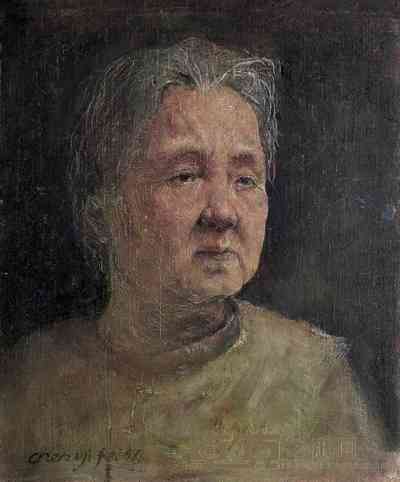 陈逸飞 老妇 38×31cm